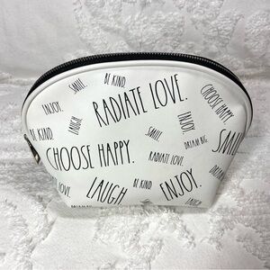 RAE DUNN Cosmetic Bag Black & White Full Print Sublimation Print Travel Organize